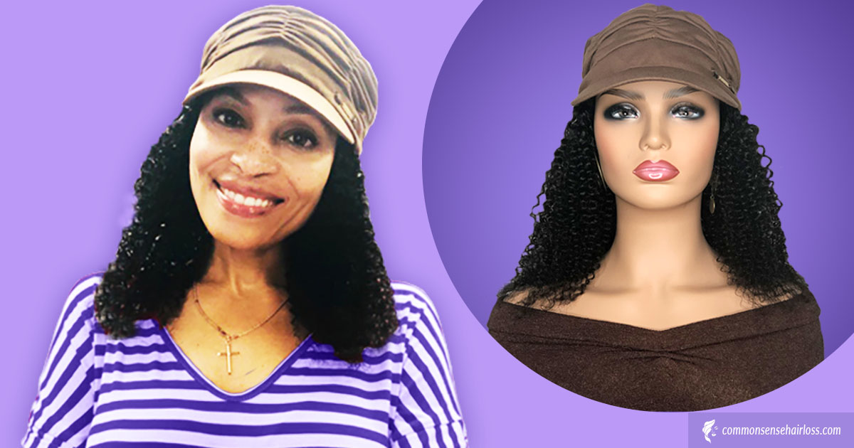 Hats with best sale hair attached